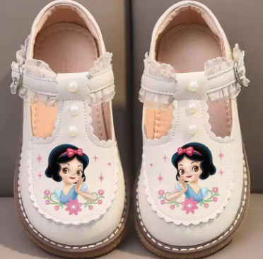 Disney Children's Girls' Leather Casual Shoes Spring Frozen Princess Girls' Soft Sole Non-slip Shoes Baby Shoes Lolita Girls
