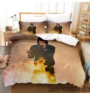 3D Print Eminem Rapper Bedding Set Boys Girls Twin Queen King Size Duvet Cover Pillowcase Bed boys Adult Home Textileextile