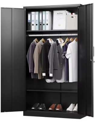 Metal Wardrobe Cabinets with Lock,Clothing Locker 72" X 36" X 18" Storage Cabinets for Home Room,Fire Department, School, Employ