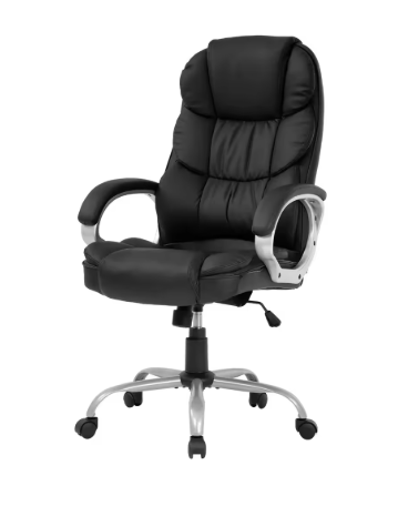 Office Chair, Height Adjustable Pu Leather Office Chair with Padded Armrests and Lumbar Support, with Wheels,Office Chair