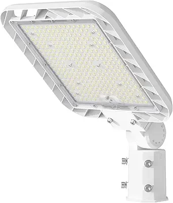 200W LED Parking Lot Light, 30000LM LED Lights Outdoor with Adjustable Slip Fitter Mount, 5000K IP65 150LM/W Dusk to Dawn Outdoor Lighting for Roadway, Barn(White)