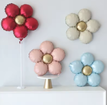 Matte Flower Aluminum Film Balloons Baby 1st Birthday Wedding Party Balloon Boy Girl Baby Shower Supplies Toy Baloon Ballons