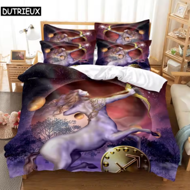 3D digital printing 2/3pc quilt cover pillowcase double bed set cover quilt Soft bedding set Anime characters