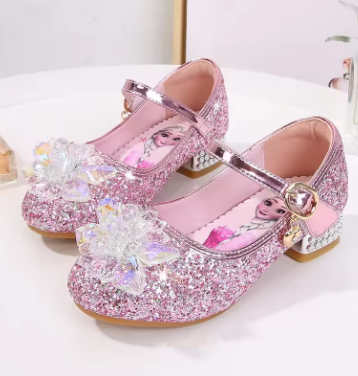 2024 Spring New Children's Shoes Ice And Snow Romance Princess Elsa Shoes Girl's Fashion Sandals Crystal Princess Shoes