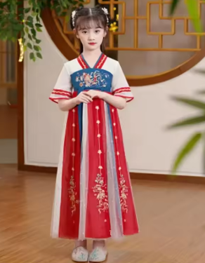 Summer Girl Hanfu Princess Dress Kids Clothes Cosplay Children Costume Fairy Dresses Girls Vestidos Long Baby Chinese Clothing