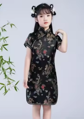 Summer Children's Cheongsam Modern Party Girls Dresses Fashion Girl Dress Vestidos Chinese Style Baby Qipao Princess Clothing