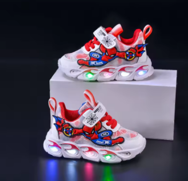Disney Fashion Spiderman Baby Boys Sneakers Spring/autumn Children's Shoes Lighted Sneaker Trendy Kids Boy Sports Casual Shoes