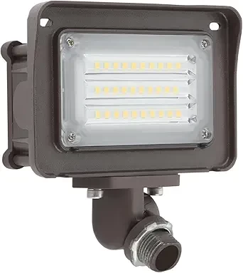 DAKASON 30W LED Flood Light Outdoor, Dusk-to-Dawn Photocell 180° Adjustable Knuckle, 3900LM 5000K Replaces 100W HPS/MH, IP65 Waterproof Outdoor Security Lighting Fixture, 100-277Vac, ETL Listed